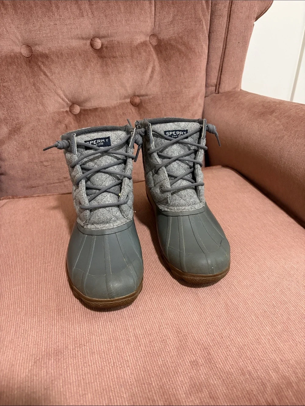 Sperry Kids Gray Waterproof Duck Boots